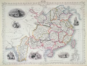 Karta över Kina och Birmah, 1851 (färggravyr)